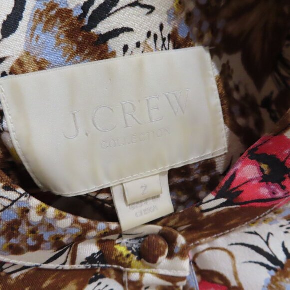 J.Crew Collection Top in Antique Rose Print Size 2 - Picture 8 of 8